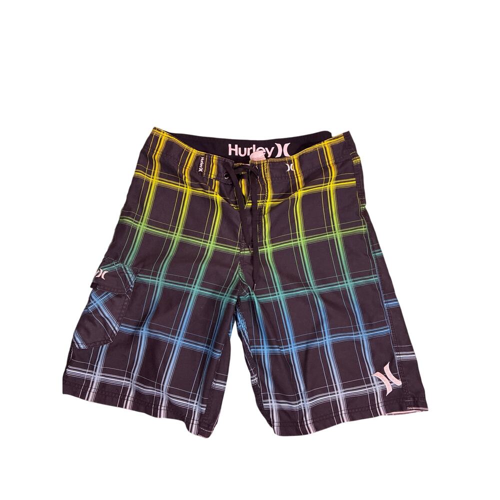 Y2K Hurley Rainbow Board Shorts 32W Medium Swim Trunks Surf Skate Retro Summer